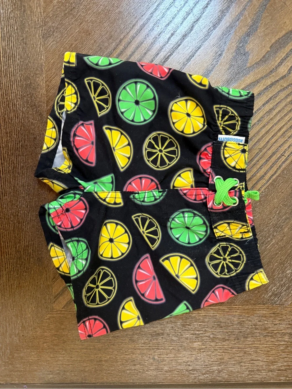 Kids Citrus-Print Diaper Cover - Black with Green, Yellow & Pink